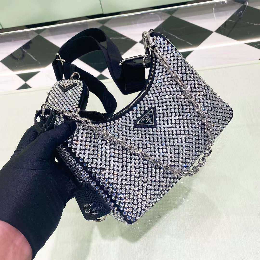 PRADA 22全球限量款 水晶HOBO RE-EDITION 2005三合一包 (七色)