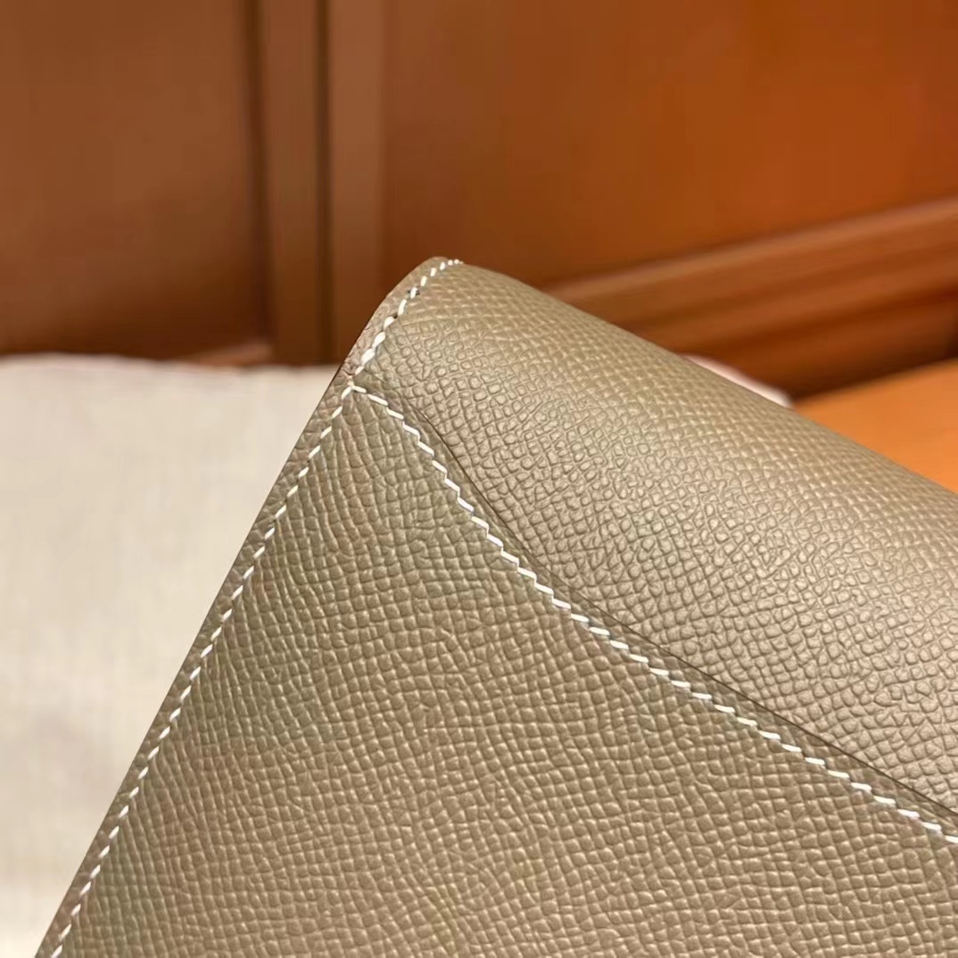 HERMES CONSTANCE LONG TO GO WOC EPSOM 18大象灰 金扣