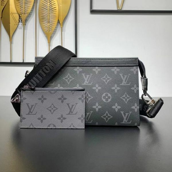 LV GASTON ECLIPSE 帆布隨身錢包/斜背包