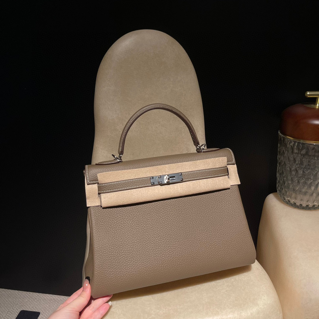 HERMES KELLY TAURILLON CLEMENCE皮 18大象灰 銀釦 25/28/32/35