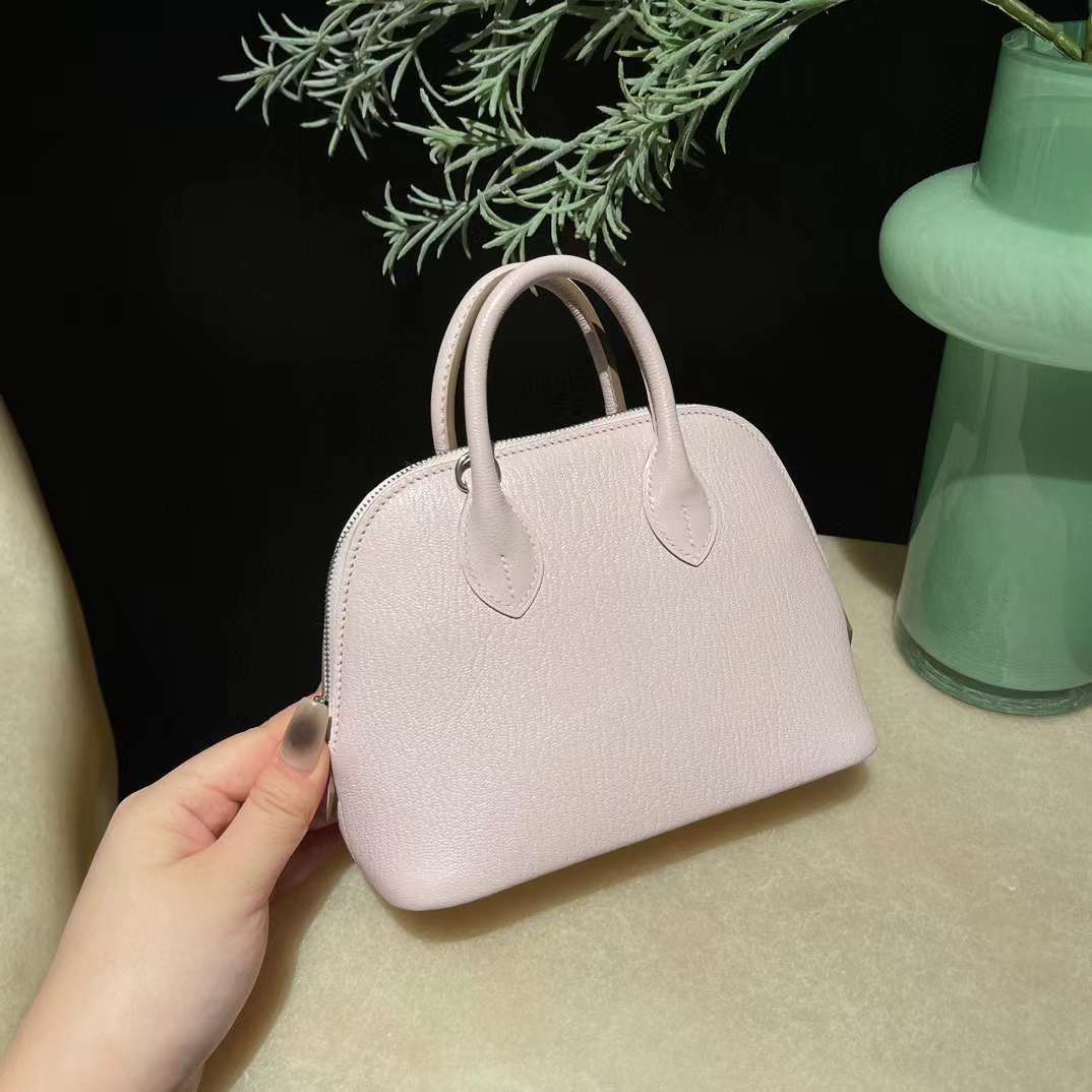 HERMES MINI BOLIDE 山羊皮 09夢幻粉紫 銀扣