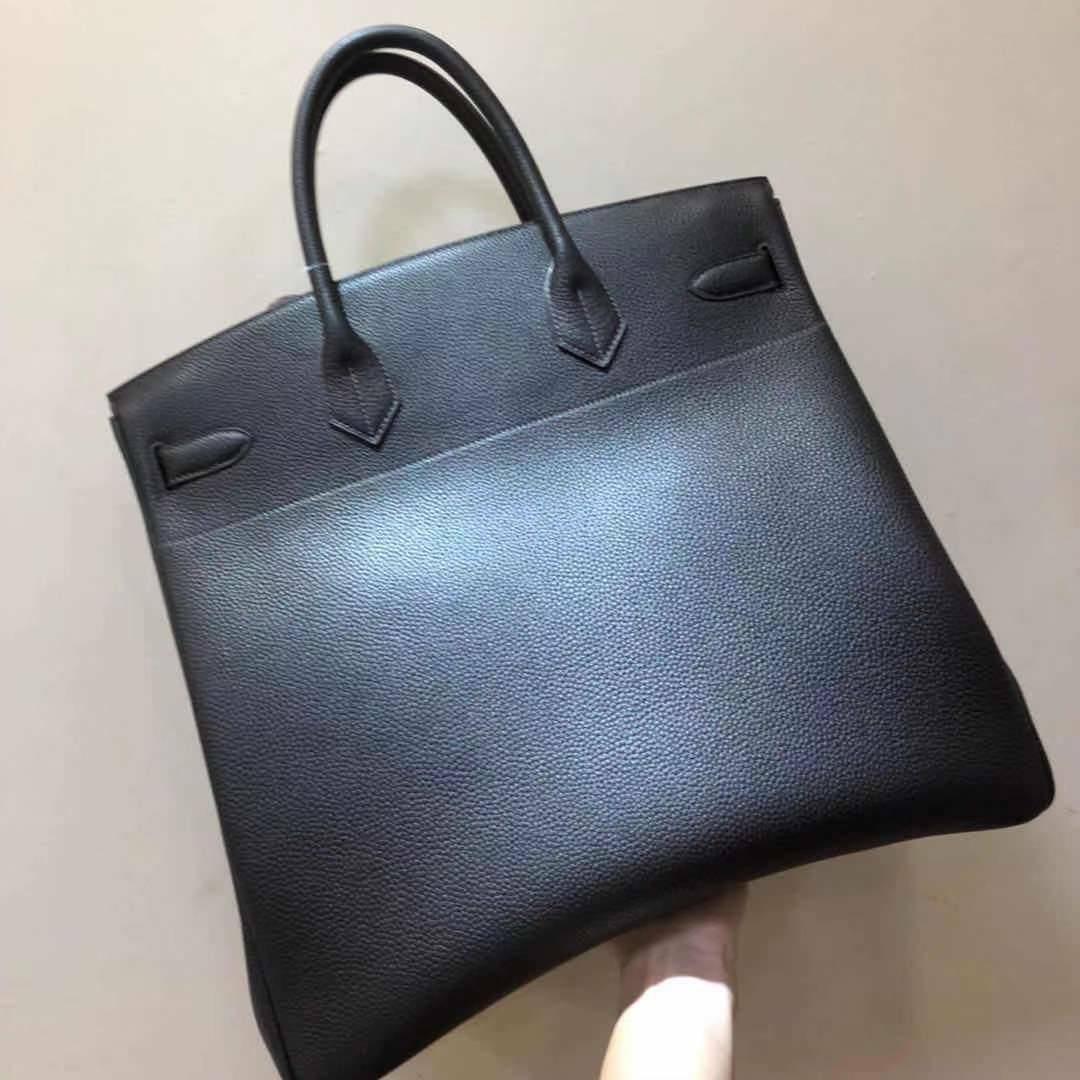 HERMES BIRKIN HAC 40CM TC皮/小牛皮 黑色銀釦鉑金包