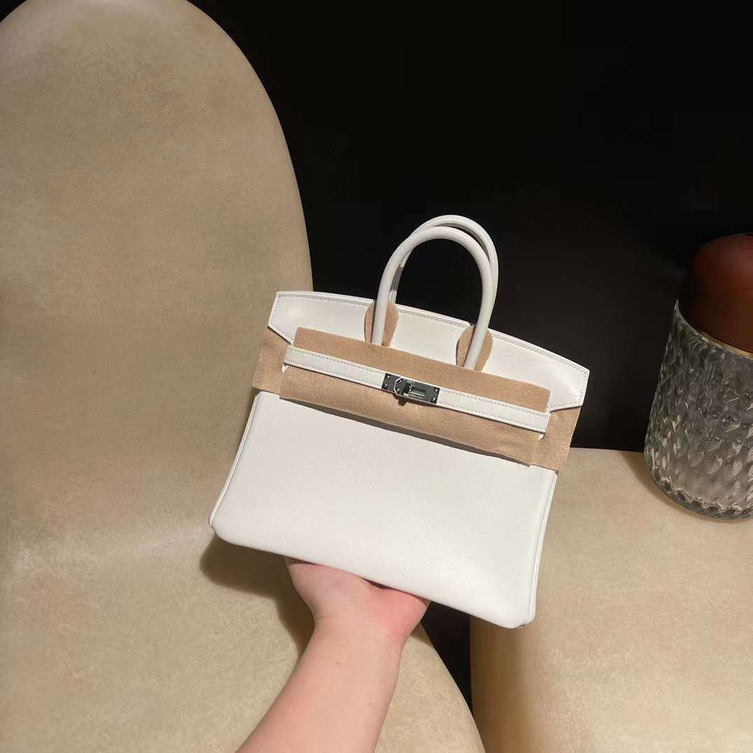 HERMES BIRKIN 25CM SWIFT 純白銀釦 TOGO小牛皮 鉑金包