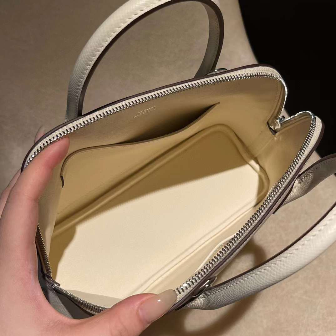 HERMES BOLIDE 25CM EPSOM皮 I2 奶油白