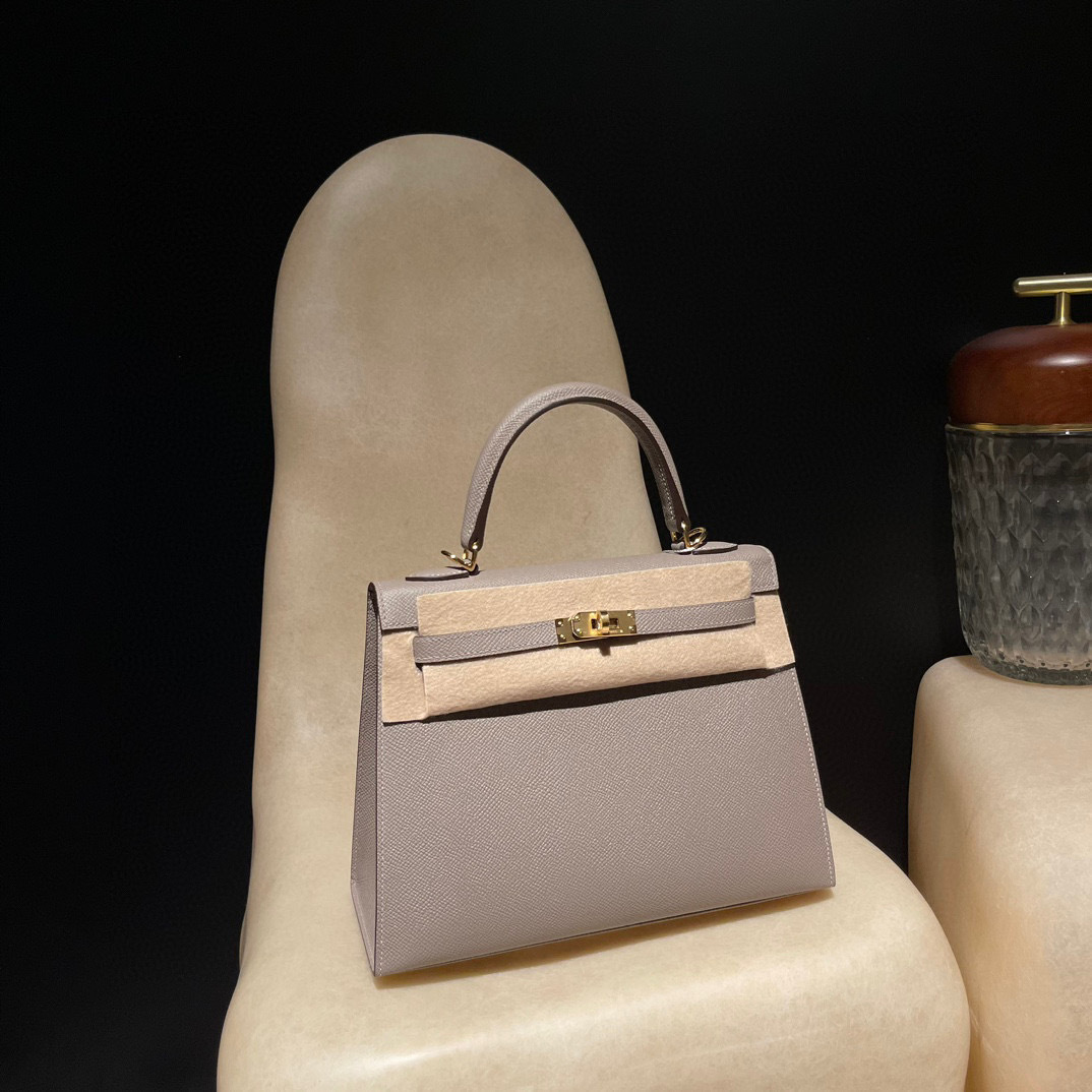 HERMES KELLY EPSOM皮 M8瀝青灰 金扣 25/28/32/35
