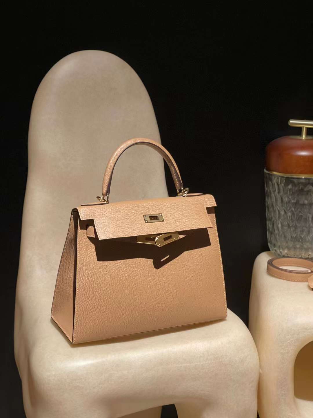 HERMES KELLY EPSOM皮 0M 瑪薩拉茶色 金釦 25/28/32/35