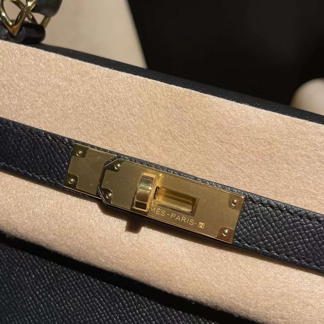 HERMES KELLY EPSOM皮 89 黑色 金扣 25/28/32/35