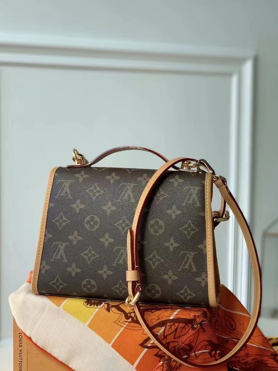 LV IVY 梯形老花郵差包 M44919