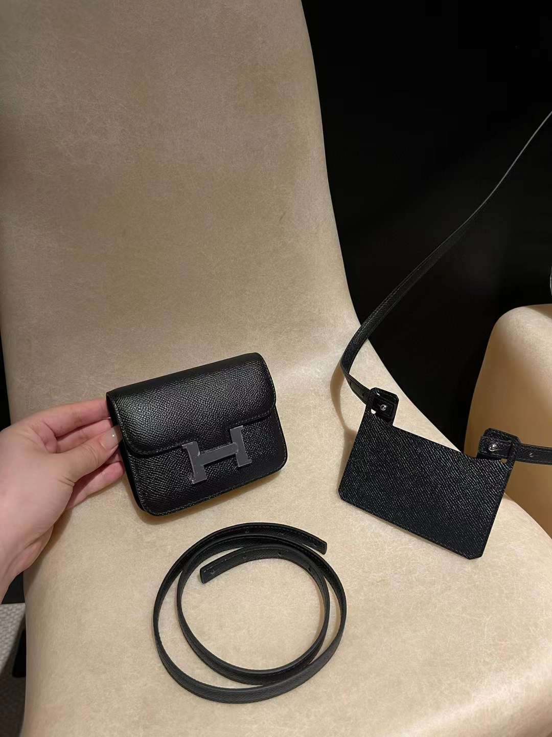 HERMES CONSTANCE SLIM EPSOM 89黑色 銀扣 康康腰包 升級改良版