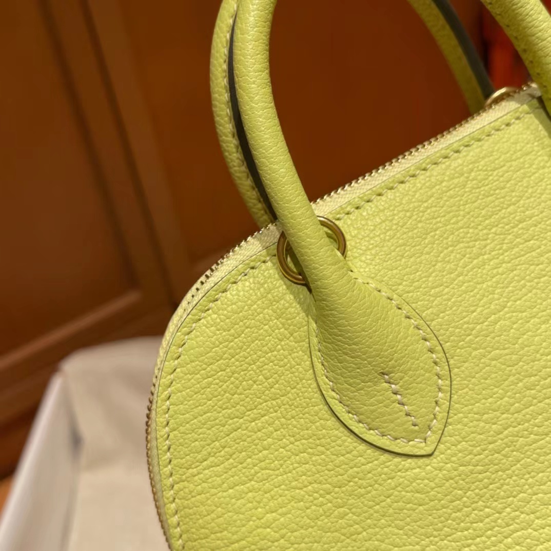 HERMES MINI BOLIDE 1923 山羊皮 R9 嫩芽黃 保齡球包 [HE0080-500]