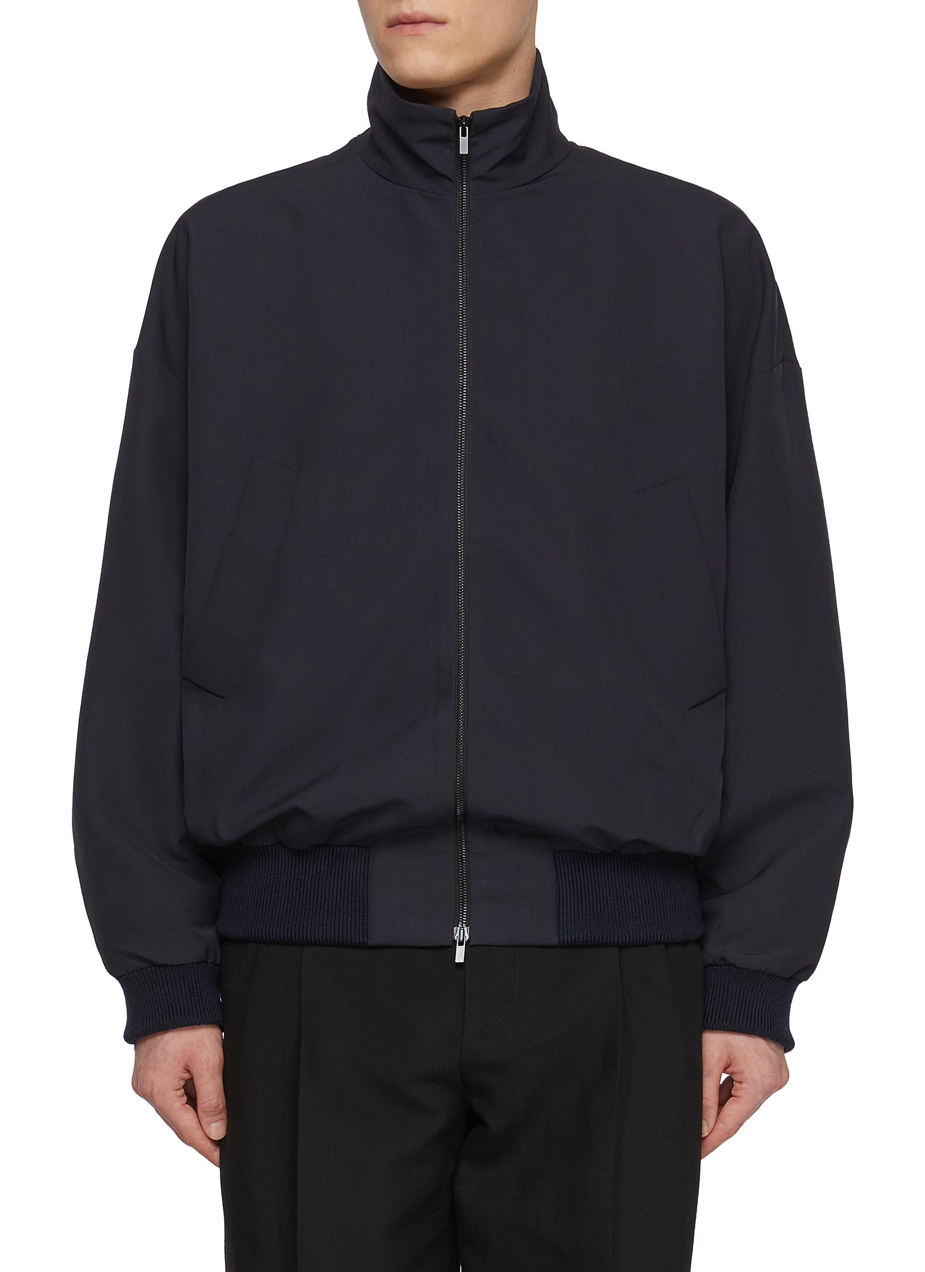 Band Collar Leather Overshirt