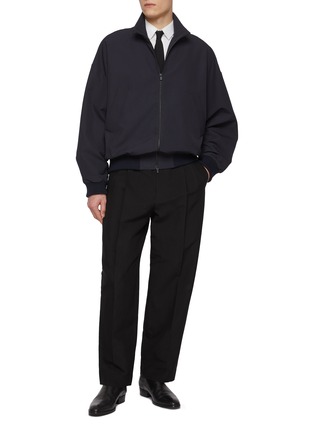 Band Collar Leather Overshirt