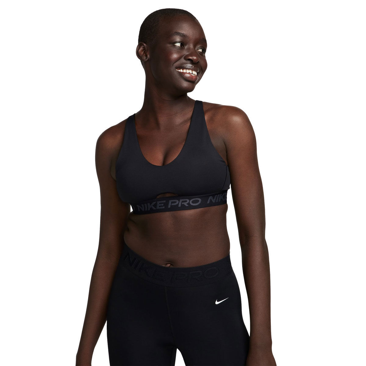 Nike Pro Womens Indy Plunge Dri-FIT Medium Support Padded Sports Bra