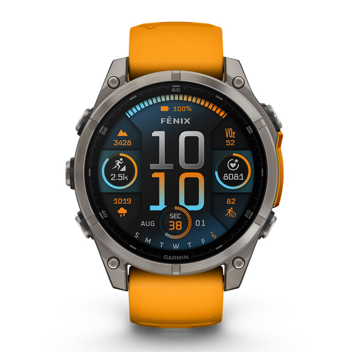 Garmin Fenix 8 51mm AMOLED Sapphire Watch - Orange