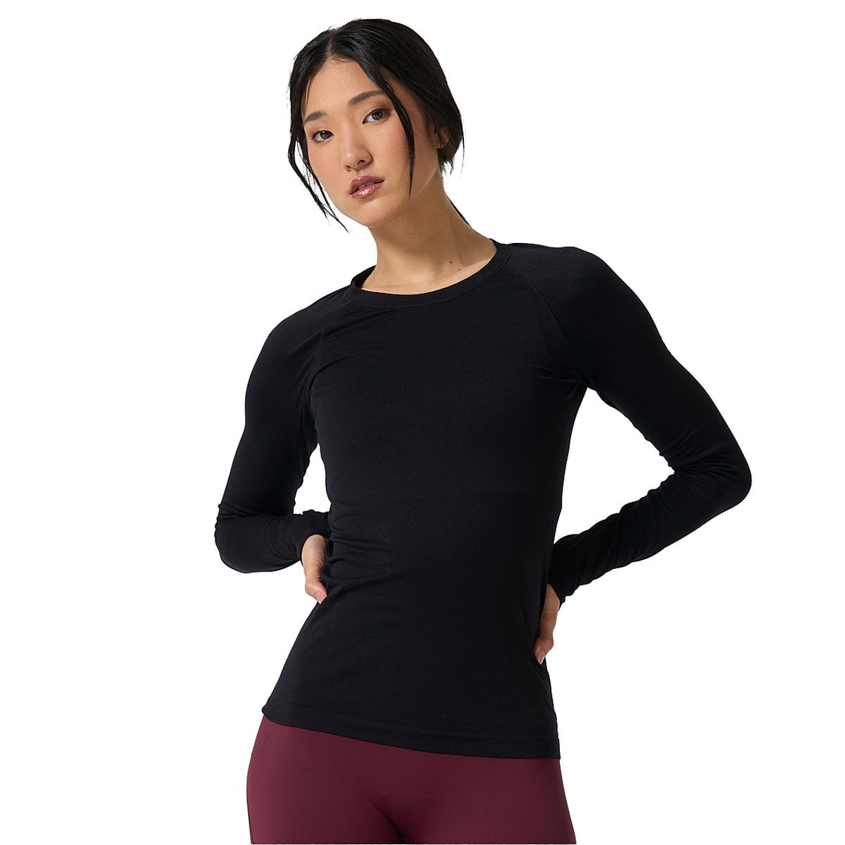 Ell/Voo Womens Reili Seam Free Long Sleeve Tee