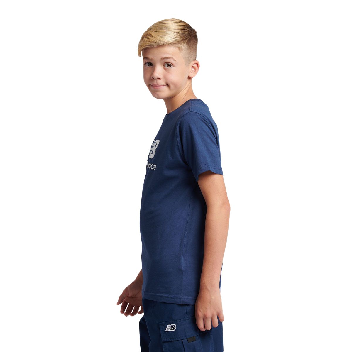 New Balance Junior Jersey Stacked Logo Tee