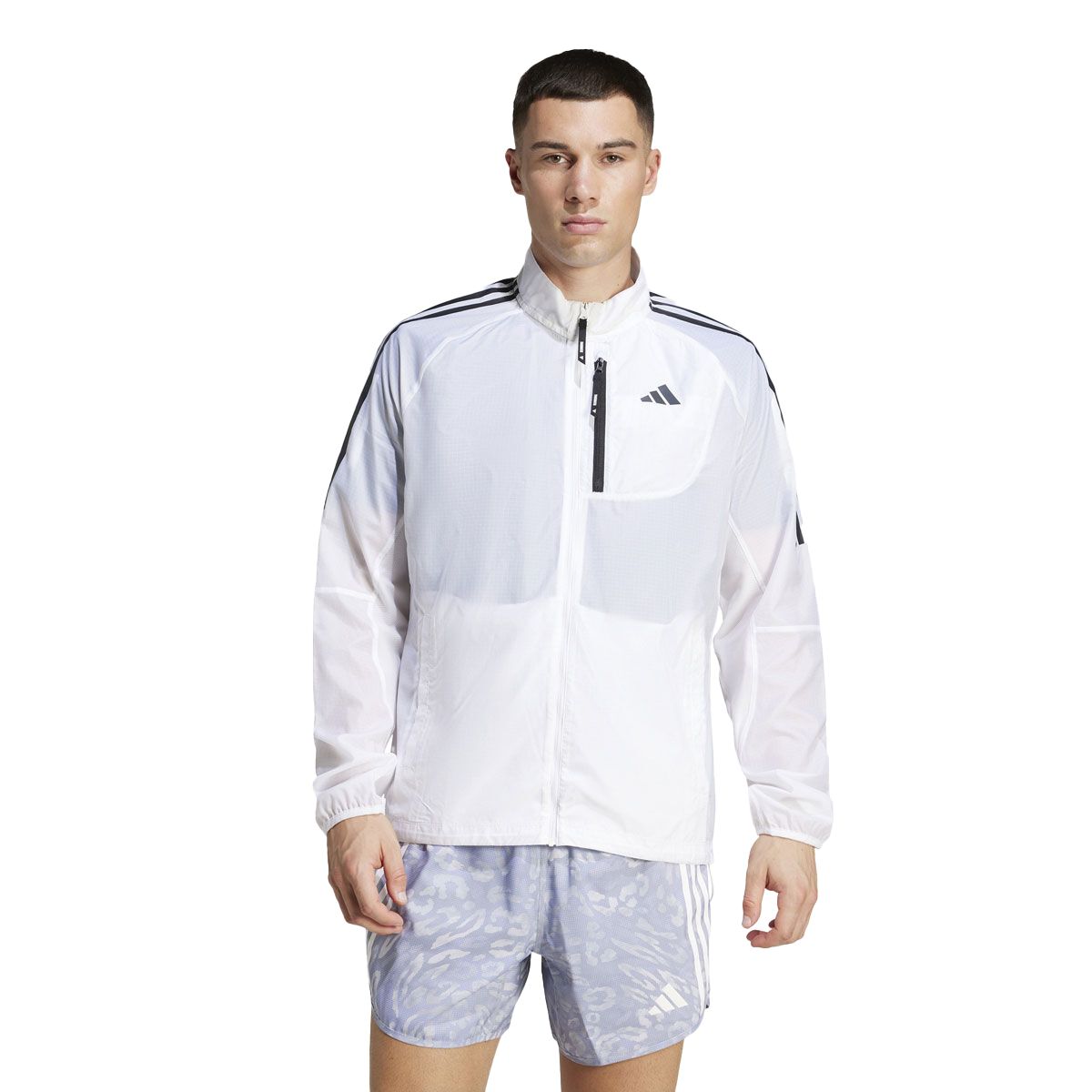 Adidas Mens Own the Run 3 Stripes Packable Jacket