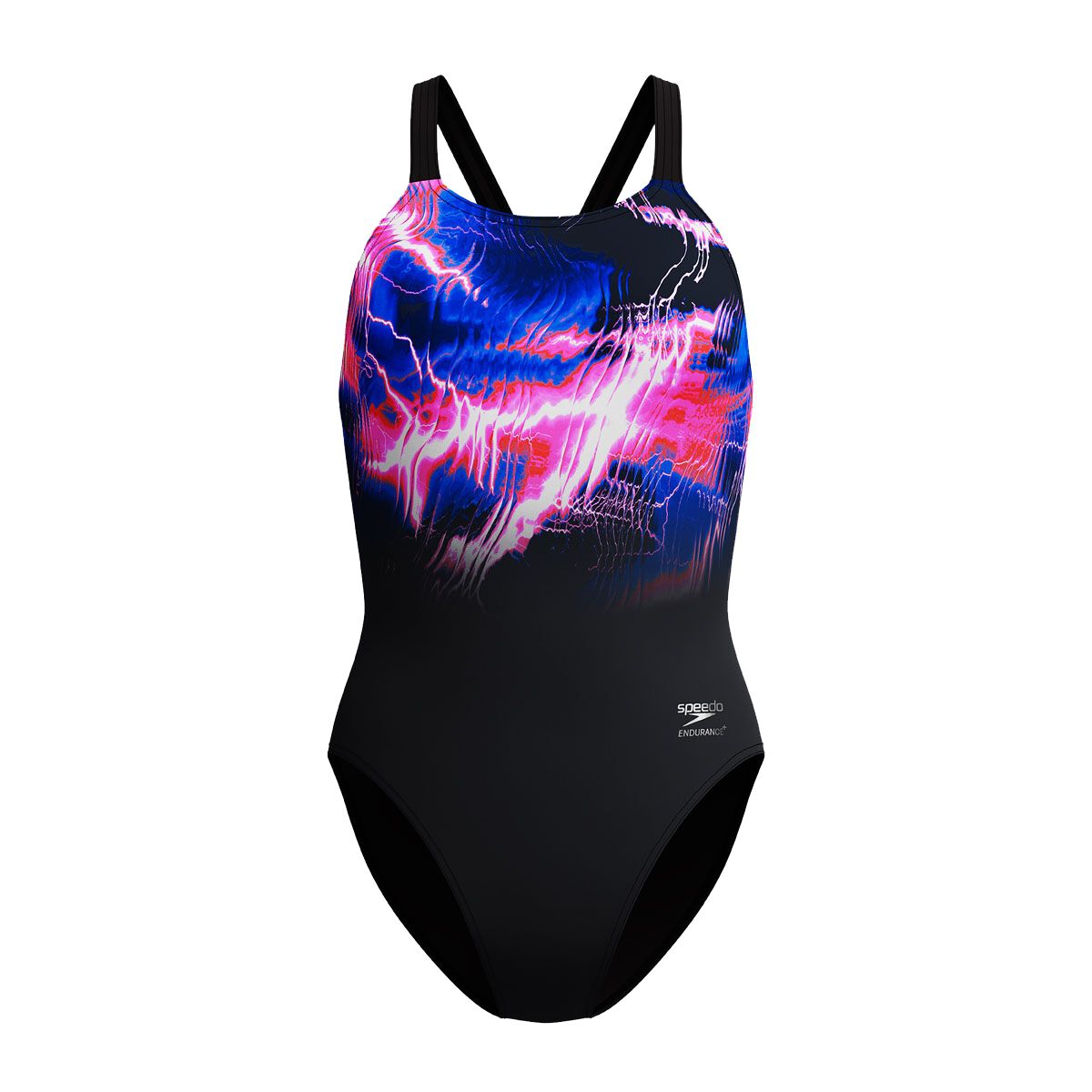 Speedo Womens Print Leaderback One Piece Swimsuit