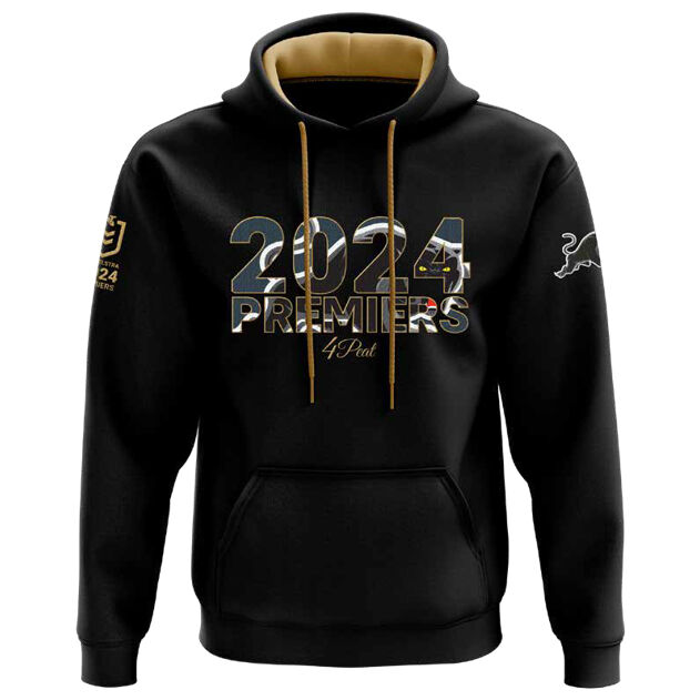 Penrith Panthers Mens 2024 Premiers Hoodie Black XL