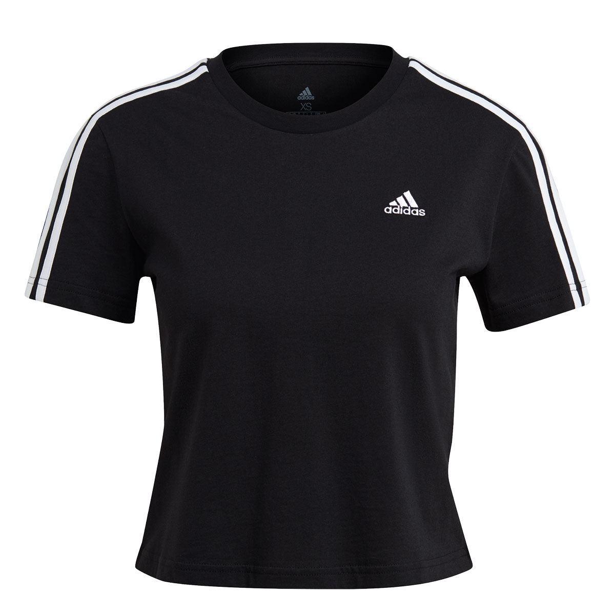 adidas Womens Essentials 3-Stripes Loose Fit Cropped Tee