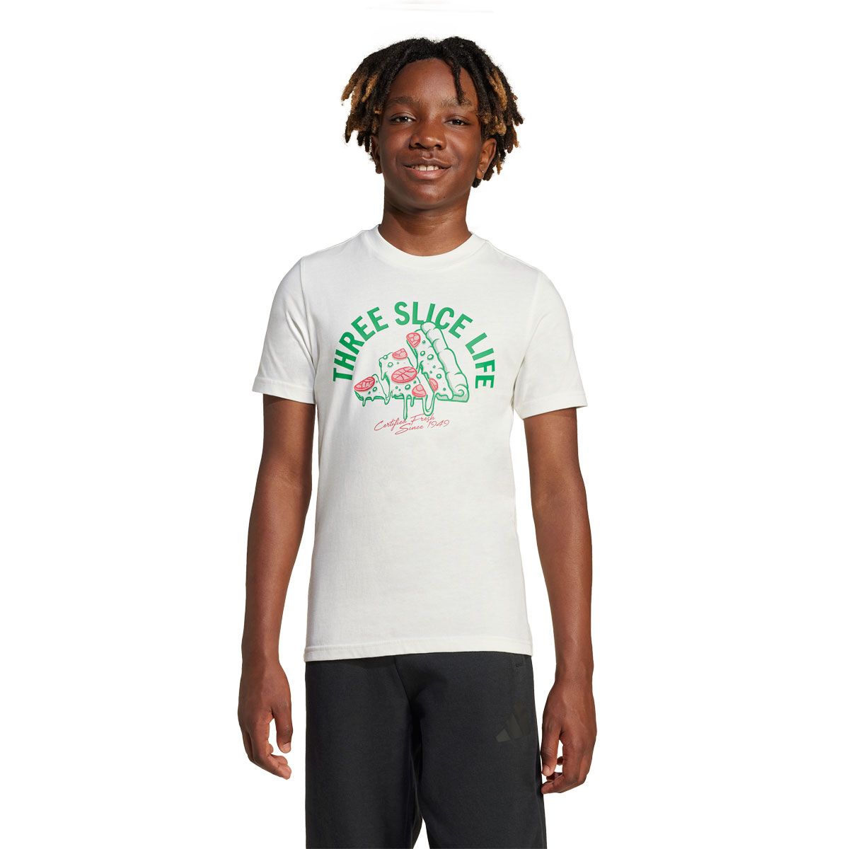 adidas Junior Lounge Pizza Graphic Tee