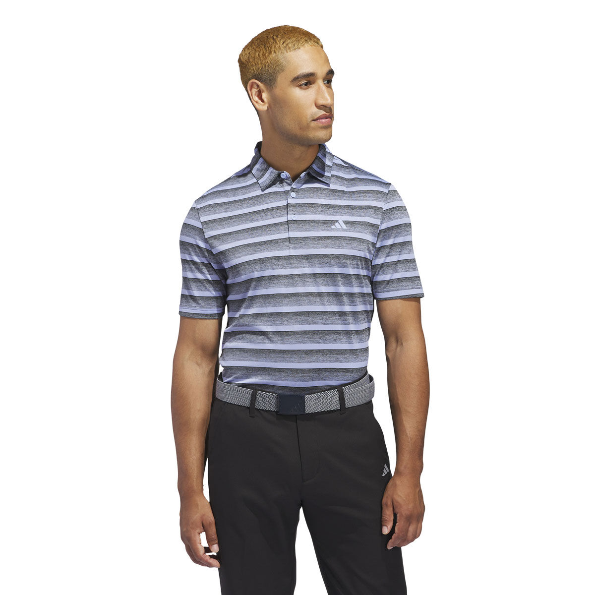 adidas Mens Two-Colour Striped Golf Polo