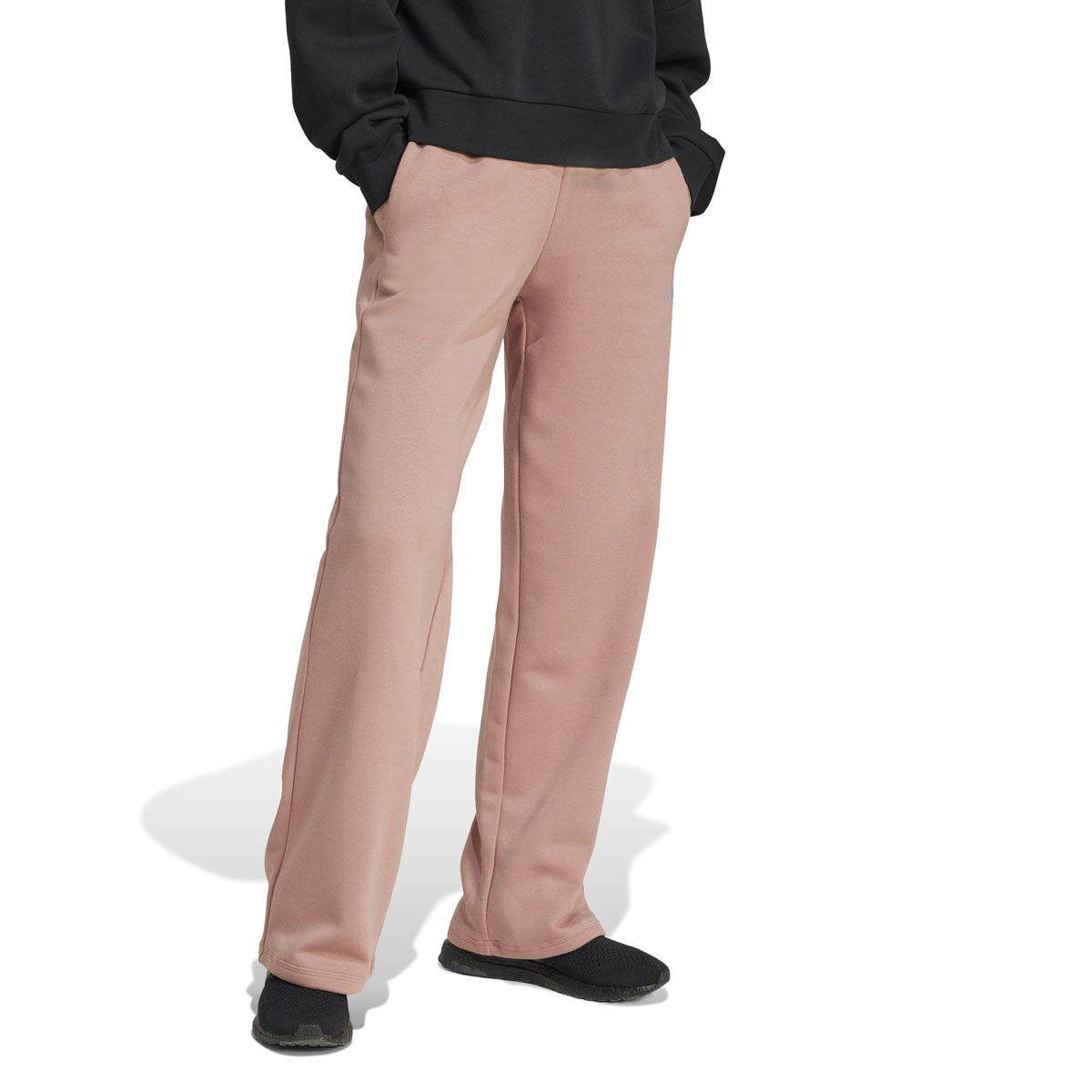 adidas Womens Feel Cozy Fleece Small Logo Open Hem Track Pants