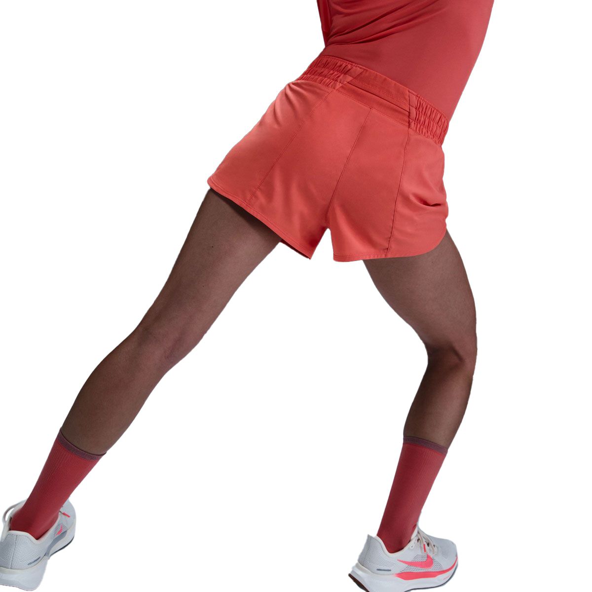 Nike Womens One Swoosh Dri-FIT Mid Rise Brief-Lined Running Shorts