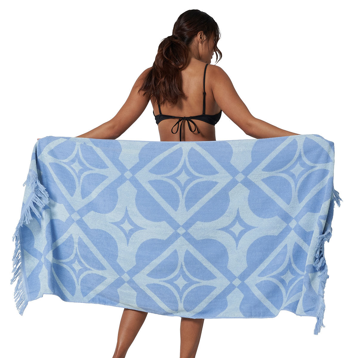 Tahwalhi Womens Nostalgic Geo Jacquard Beach Towel