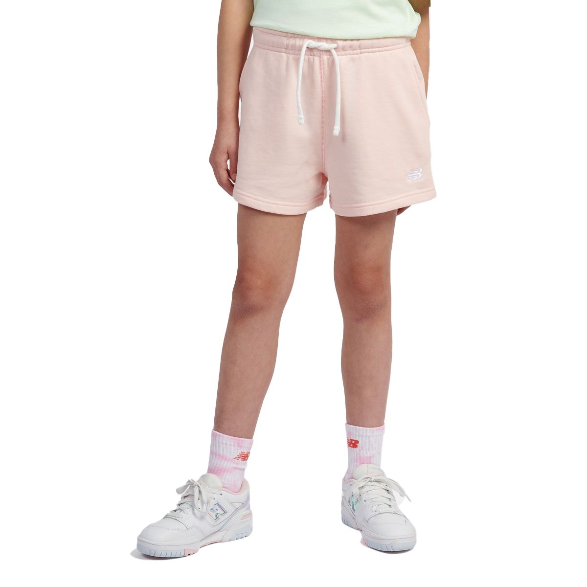 New Balance Junior French Terry Small Logo Shorts