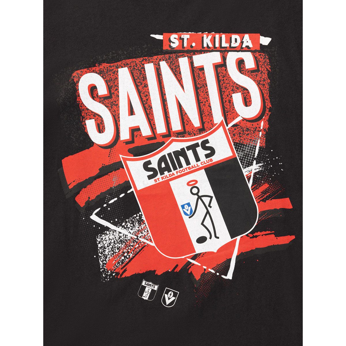 St Kilda Saints Mens 2025 Abstract Logo Tee