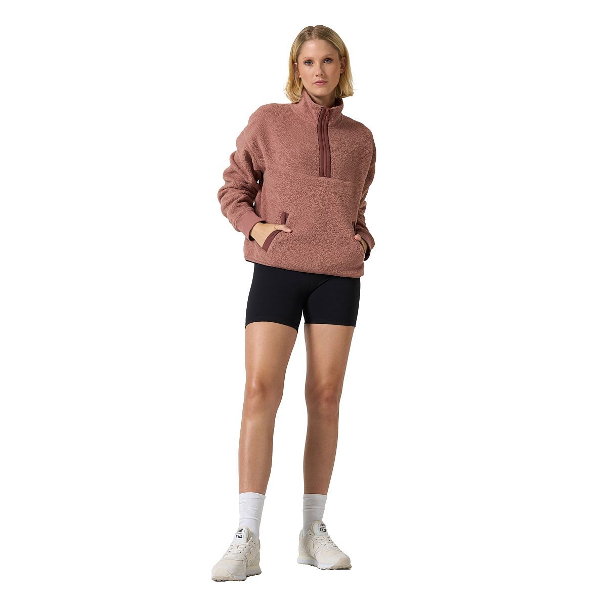 Ell/Voo Womens Bria Sherpa 1/2 Zip Pullover