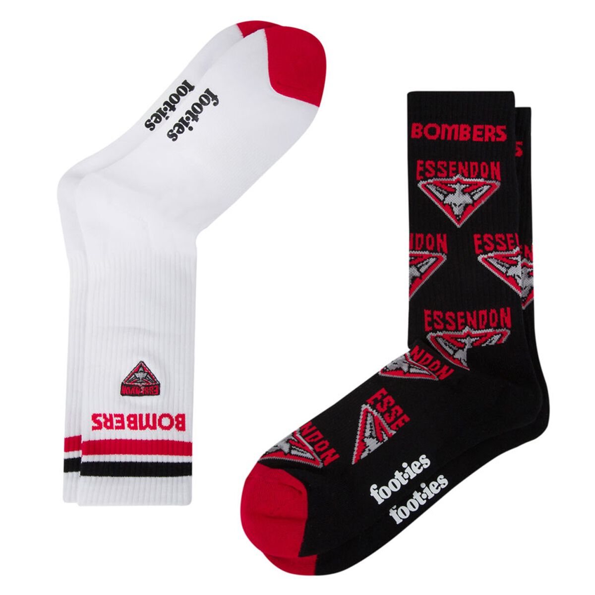 Footies Essendon Bombers 2025 Sneaker Socks 2 Pack