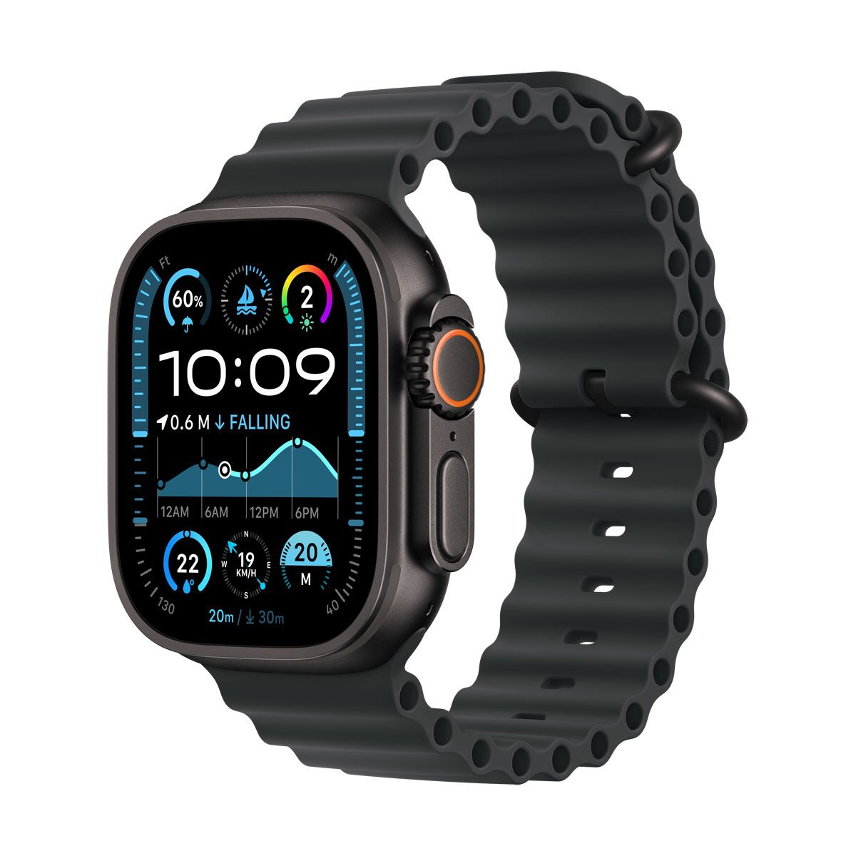 Apple Watch Ultra 2 GPS + Cellular 49mm Black Titanium Case with Black Ocean Band