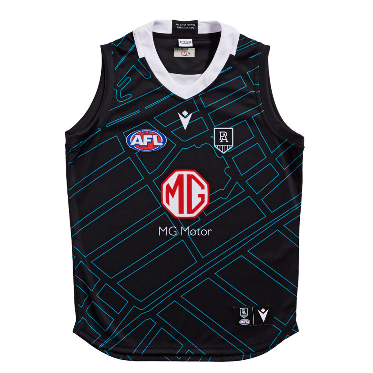 Port Adelaide 2024 Kids Warm Up Tee Black S