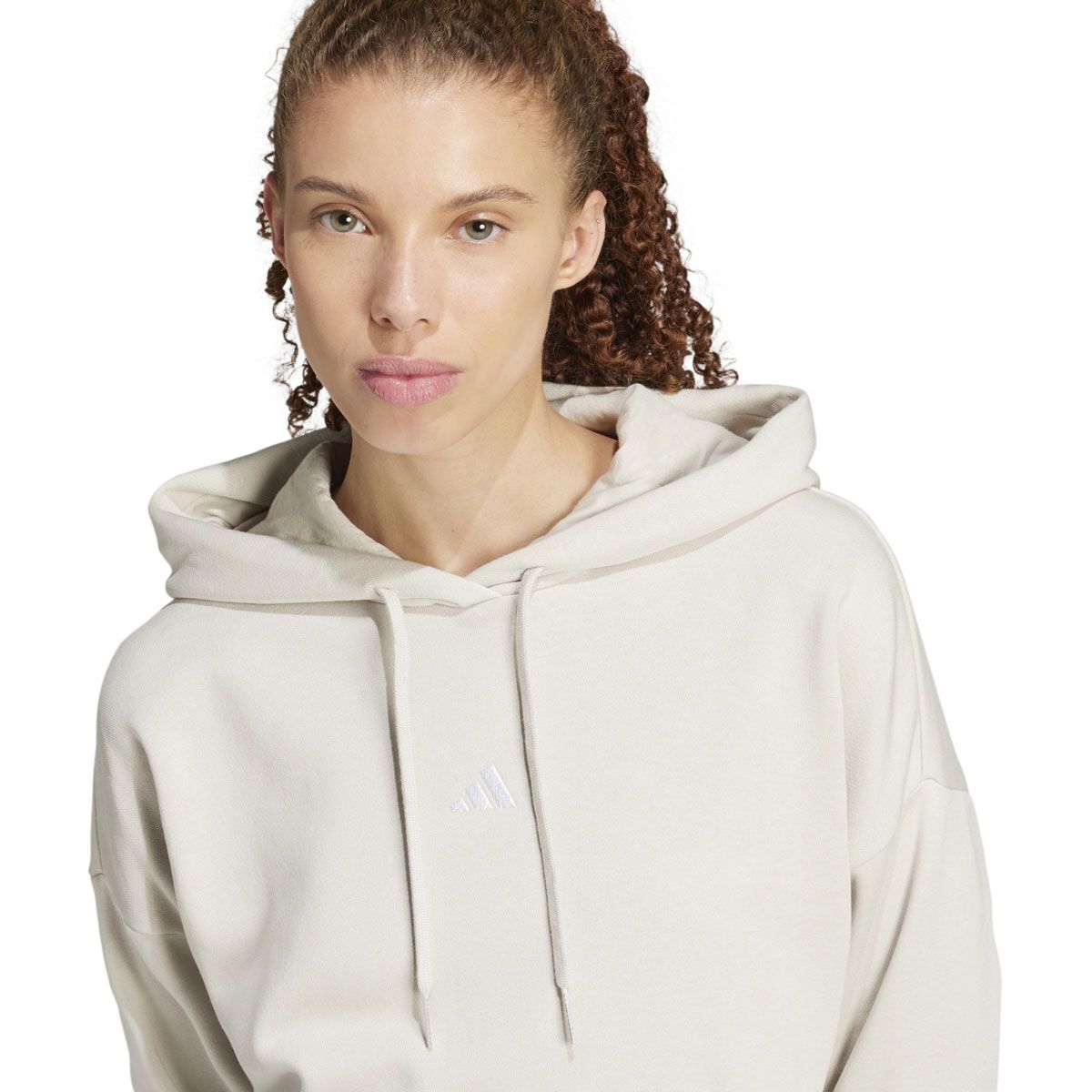 adidas Womens Feel Cozy Fleece Small Logo Pullover Hoodie