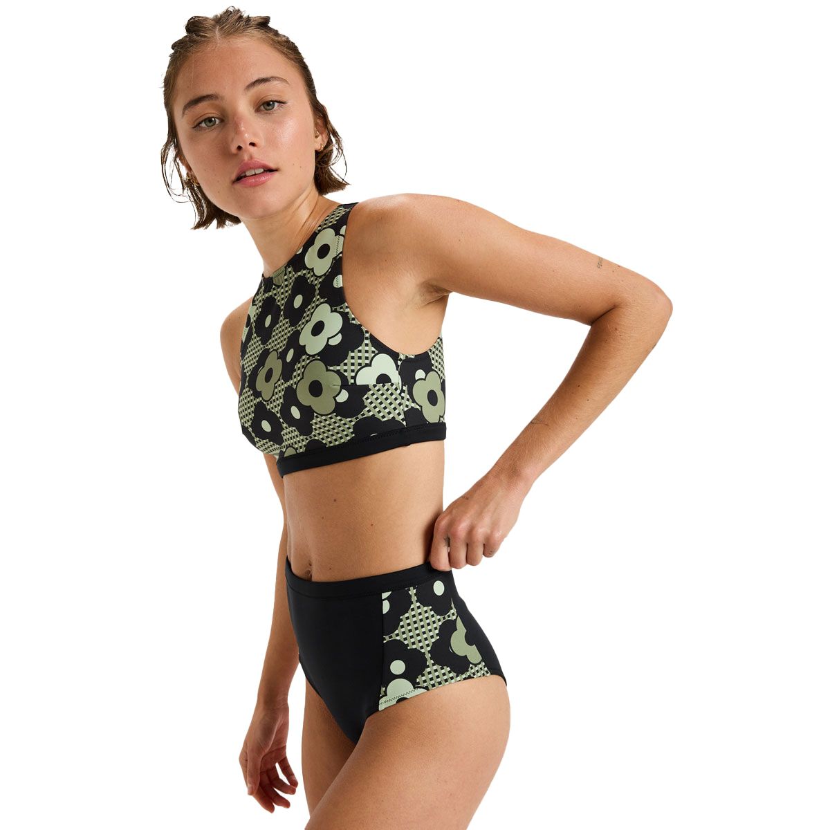 Roxy Womens Pro Wave High Waist Swim Brief