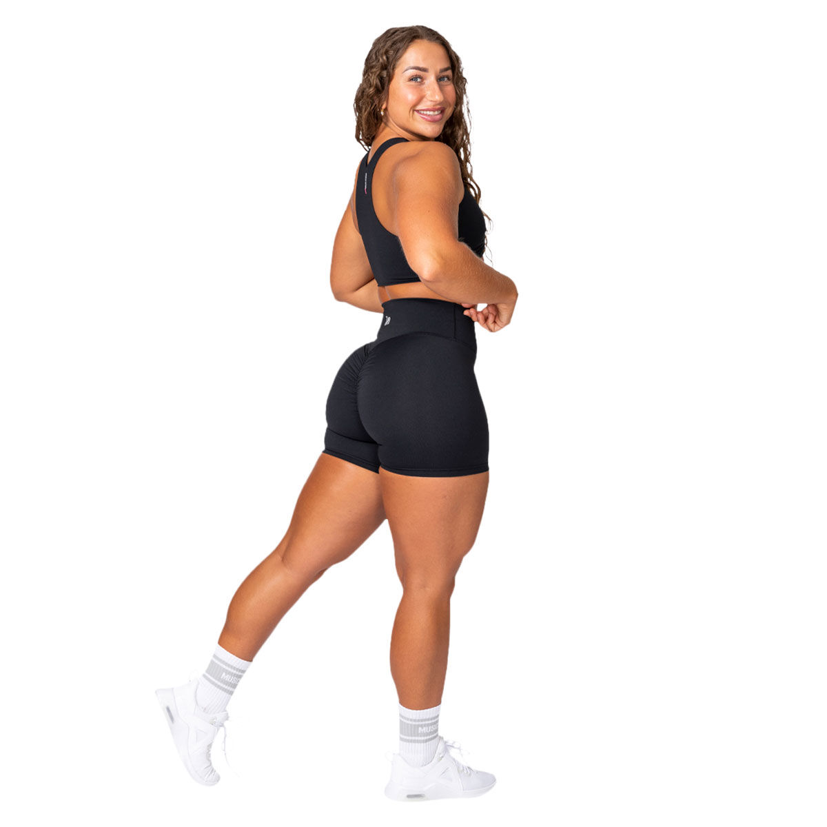 Muscle Nation Womens Signature Scrunch Midway Shorts