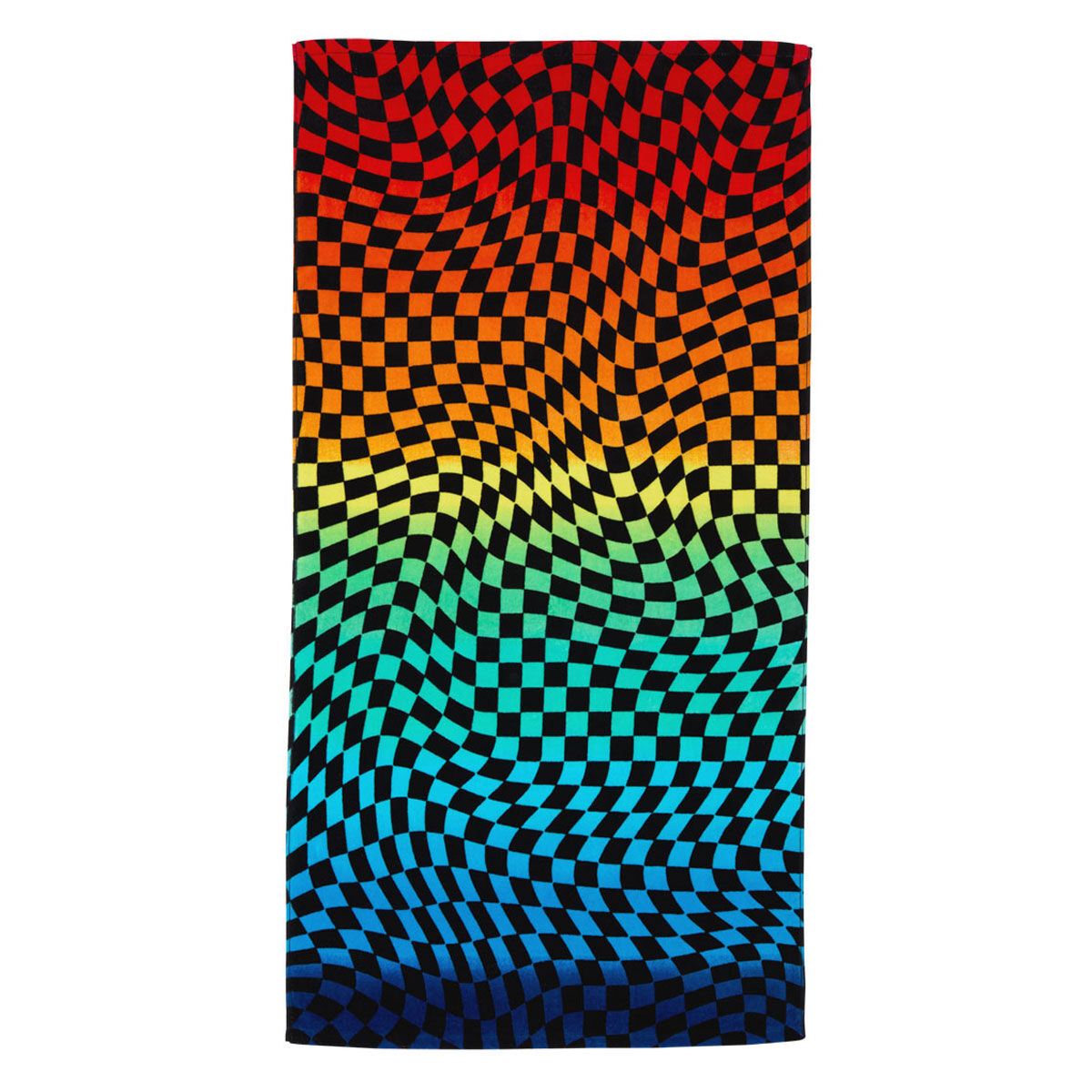 Tahwalhi Psycho Check Ombre Velour Beach Towel