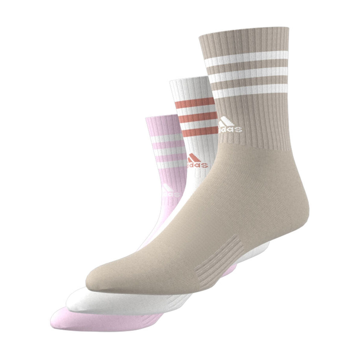 adidas 3-Stripes Cushioned Mid-Cut Socks