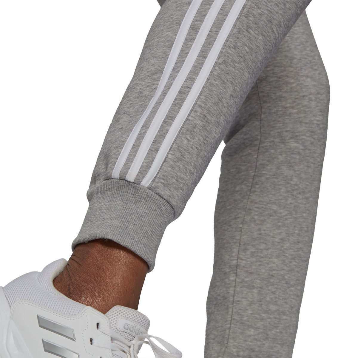adidas Womens Essentials Fleece 3-Stripes Slim Fit Track Pants