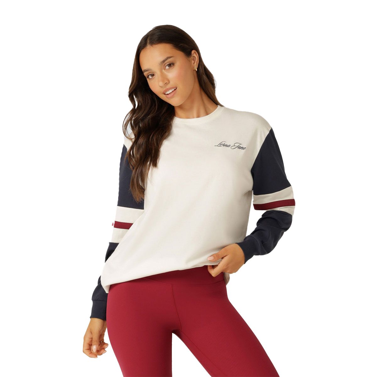 Lorna Jane Womens Varsity Long Sleeve Tee