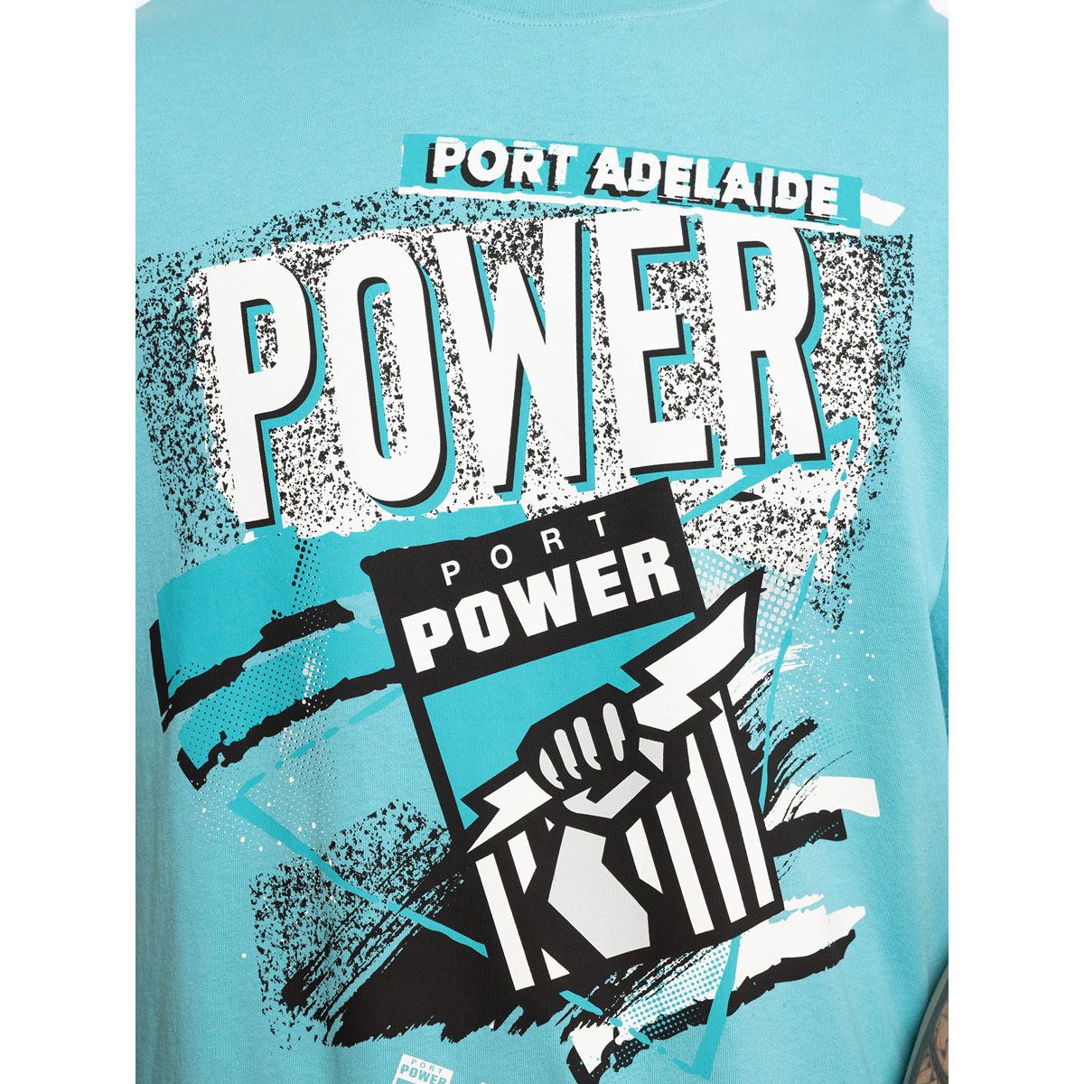 Port Adelaide Power Mens 2025 Abstract Logo Tee