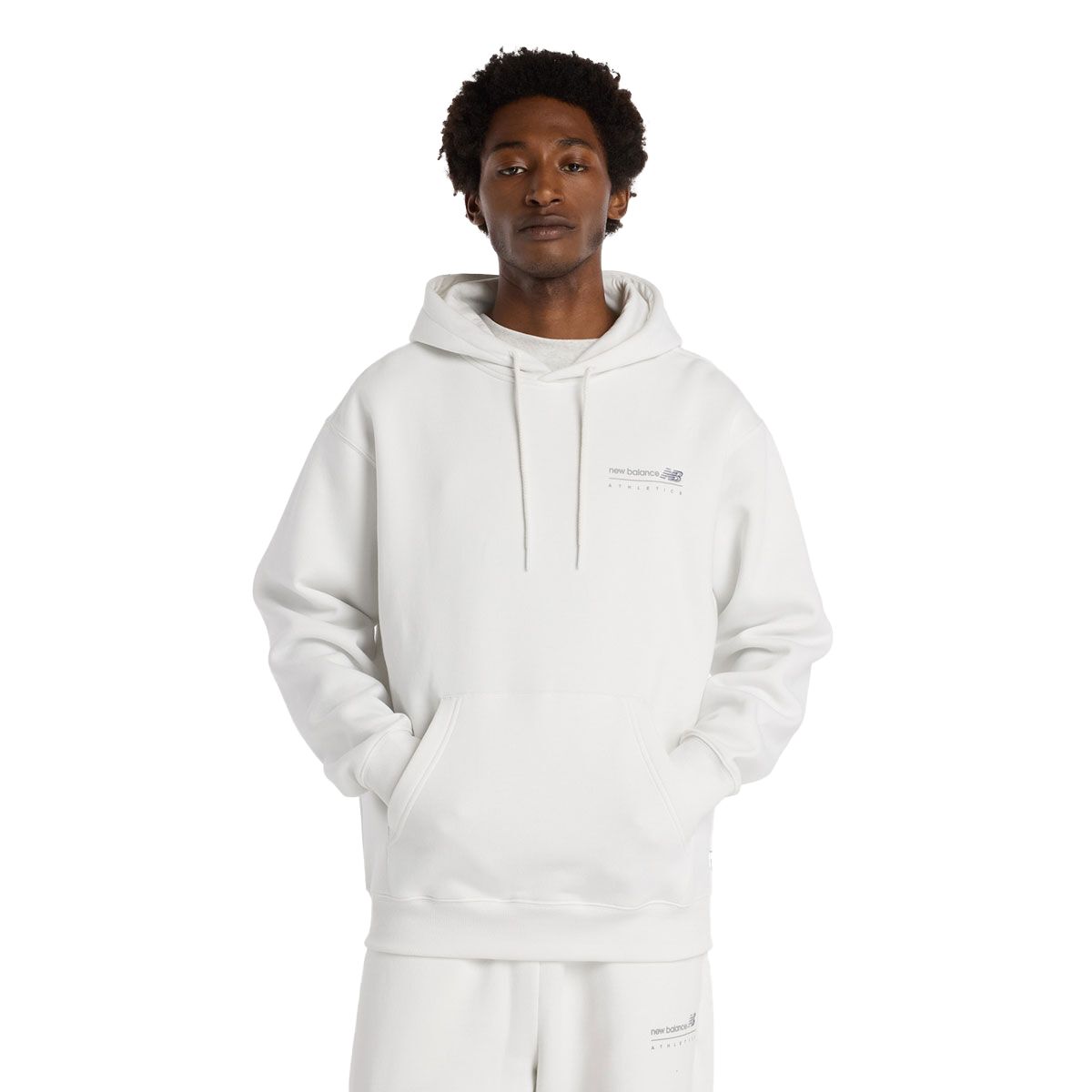 New Balance Mens Linear Graphic Fleece Hoodie