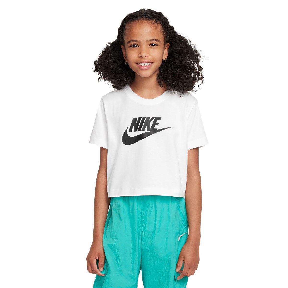 Nike Junior HBR Futura Logo Crop Tee