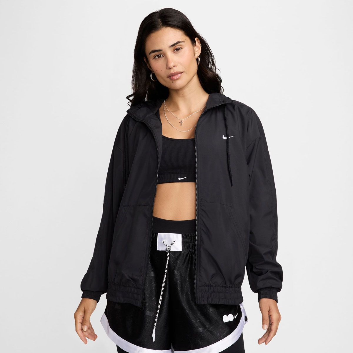 Nike Womens Sportswear Classic Woven Loose UV Hooded Jacket