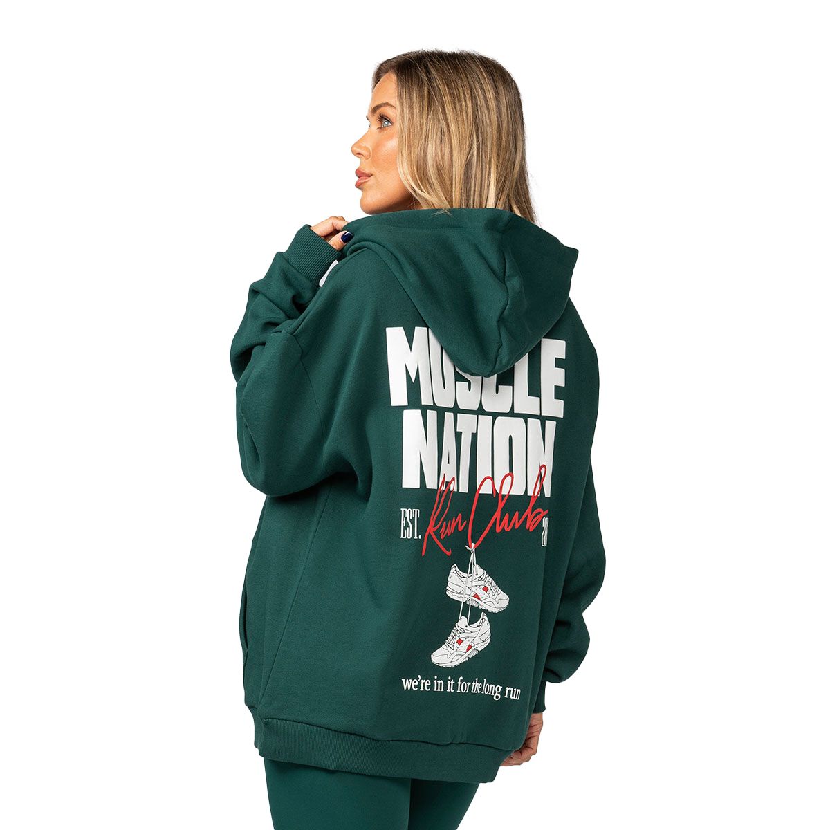 Muscle Nation Womens Sports Mode Oversized Pullover Hoodie