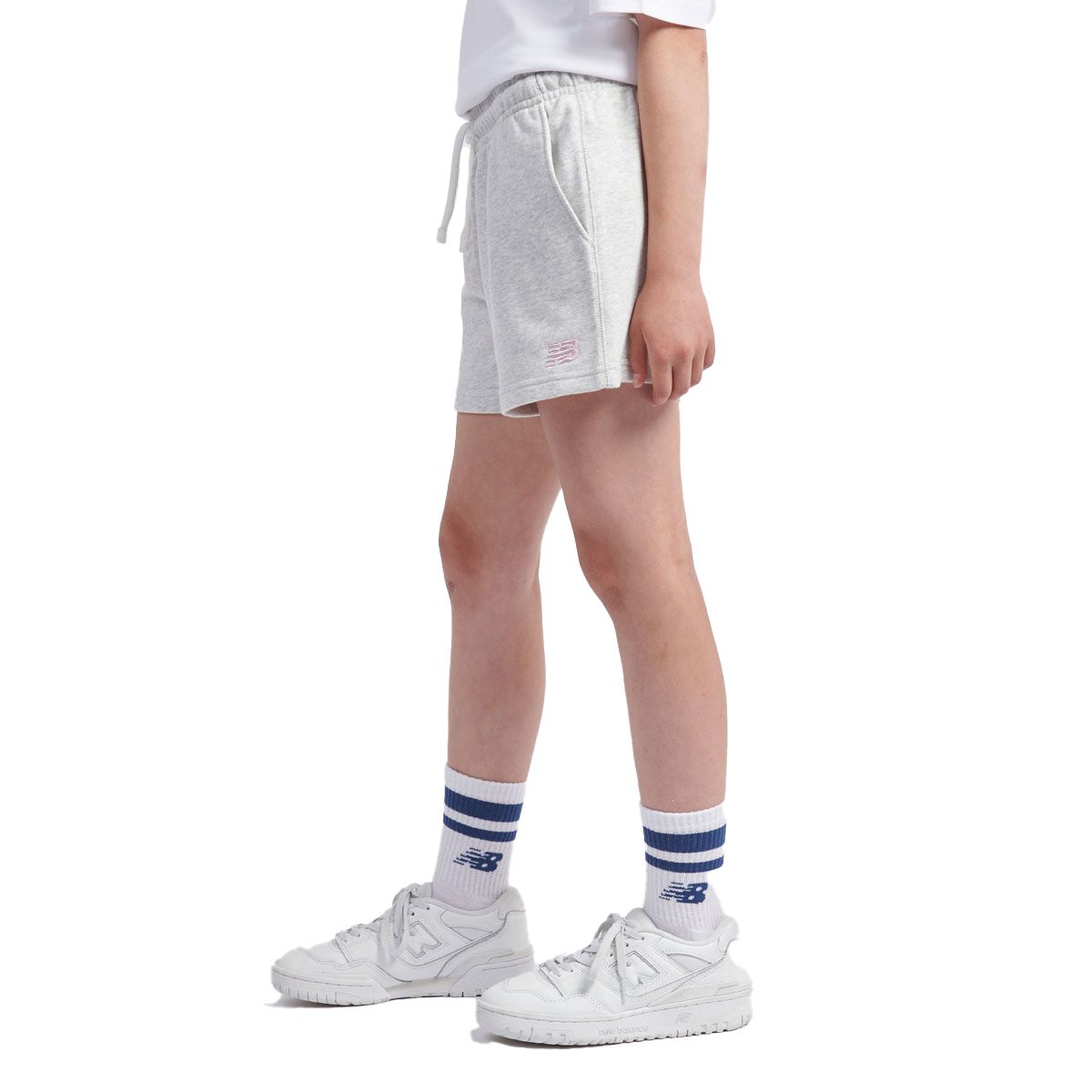 New Balance Junior French Terry Small Logo Shorts
