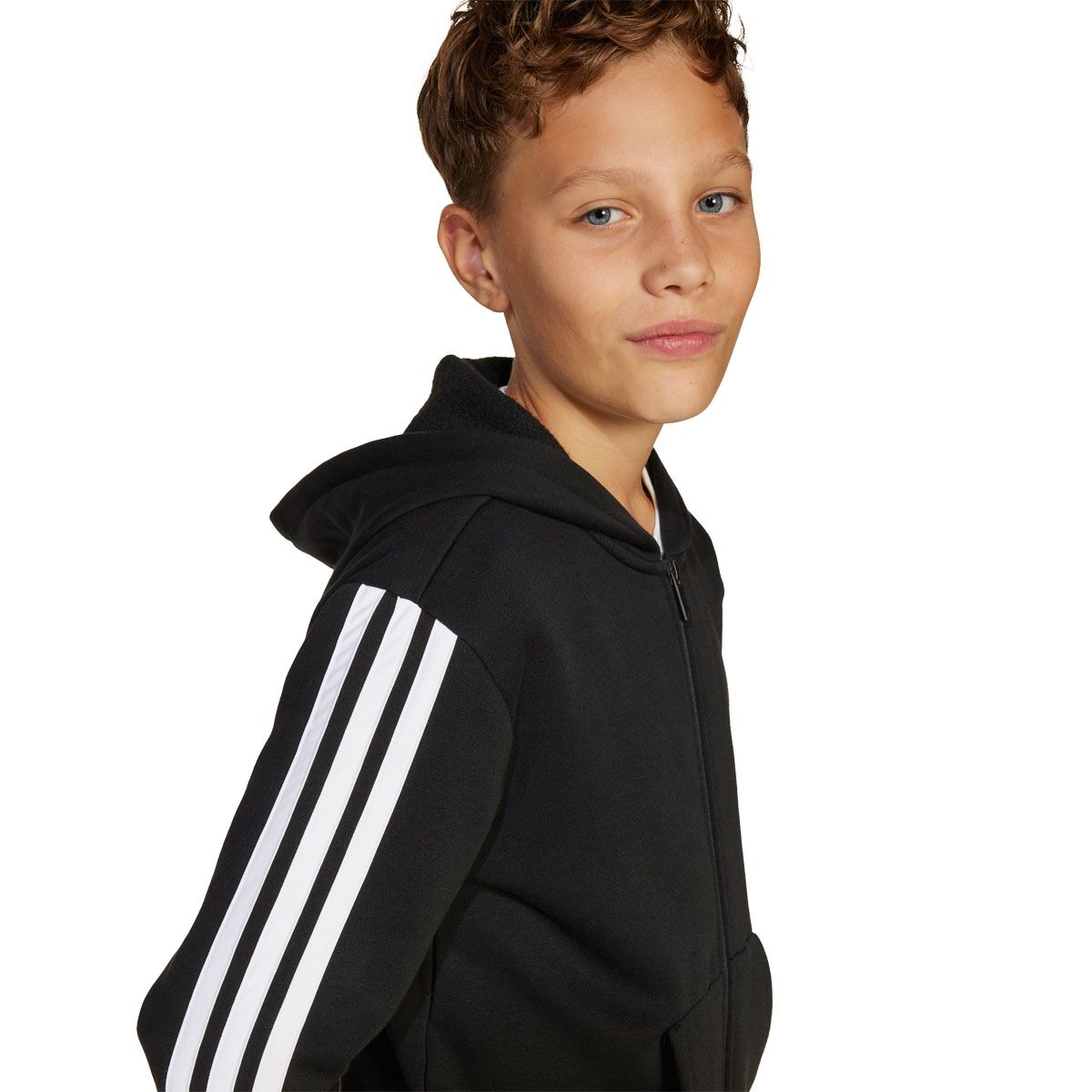 adidas Junior Essentials Fleece 3-Stripes Full Zip Hoodie