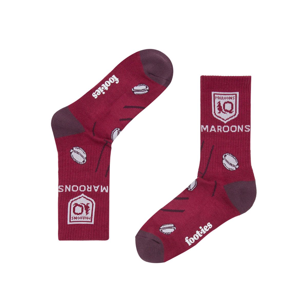 QLD Maroons State of Origin Sneaker Socks 2 Pack
